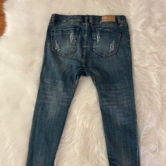 One Teaspoon Skinny Stretch Capri Killers Pure Blue Size Large 8 / 10 - Picture 3 of 4